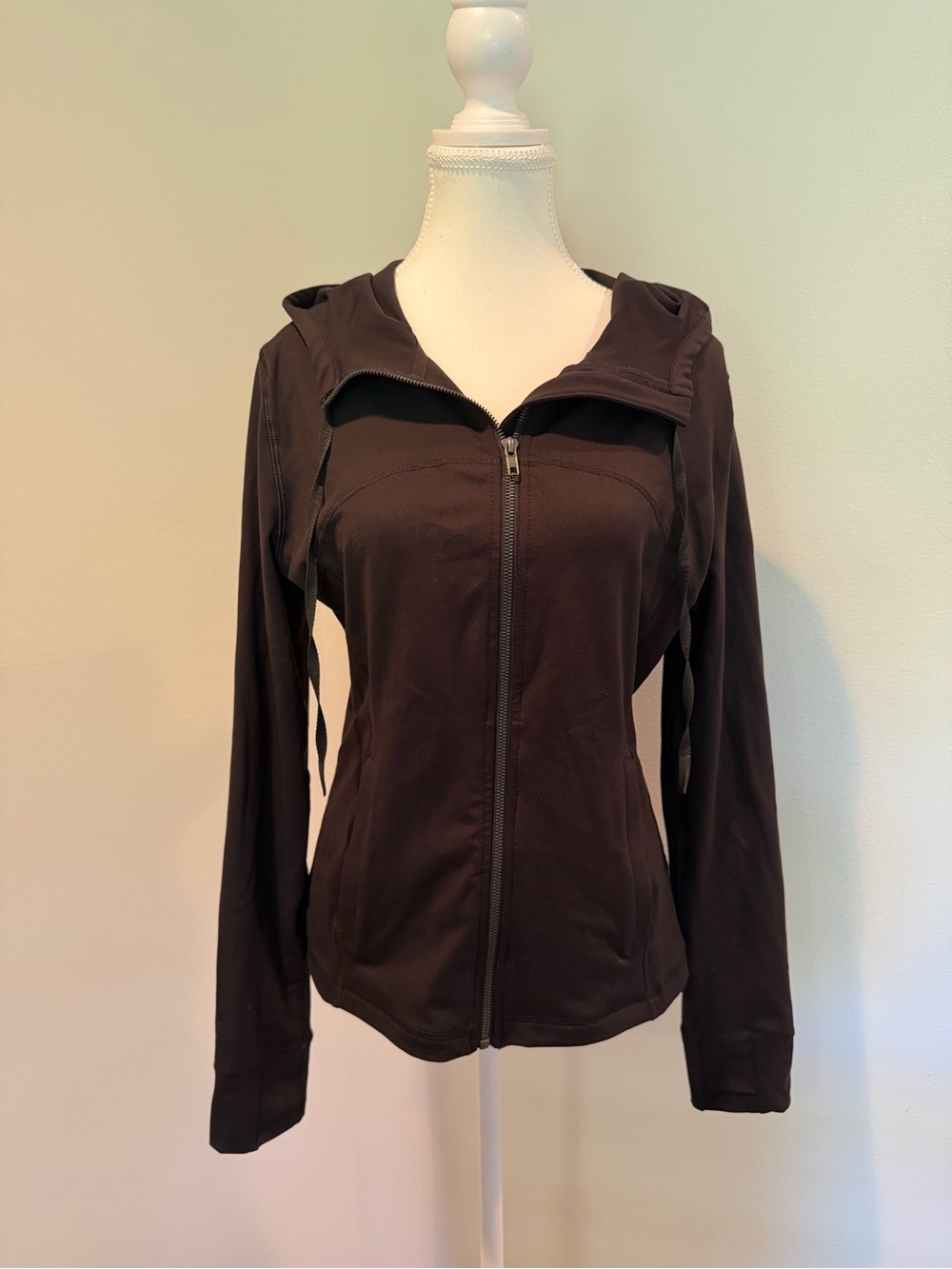 Black Hooded Athletic Jacket - Women's Zip Front